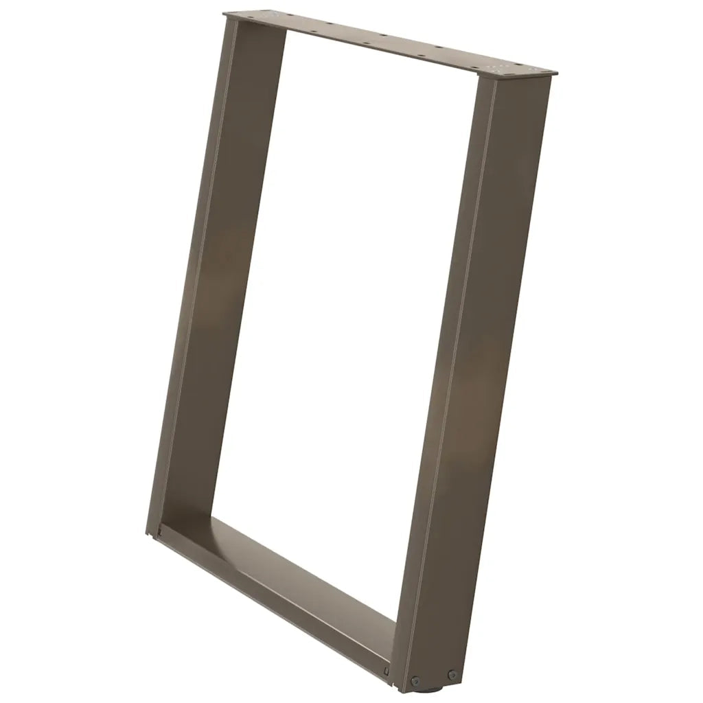 Gambe per tavolo da pranzo a forma di U 2 pz in acciaio naturale 70x(72-73) cm