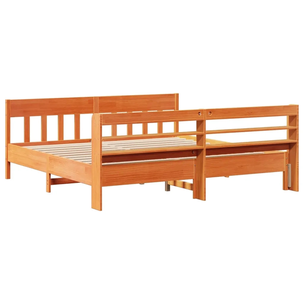 vidaXL Letto senza Materasso Marrone Cera 200x200 cm in Legno di Pino