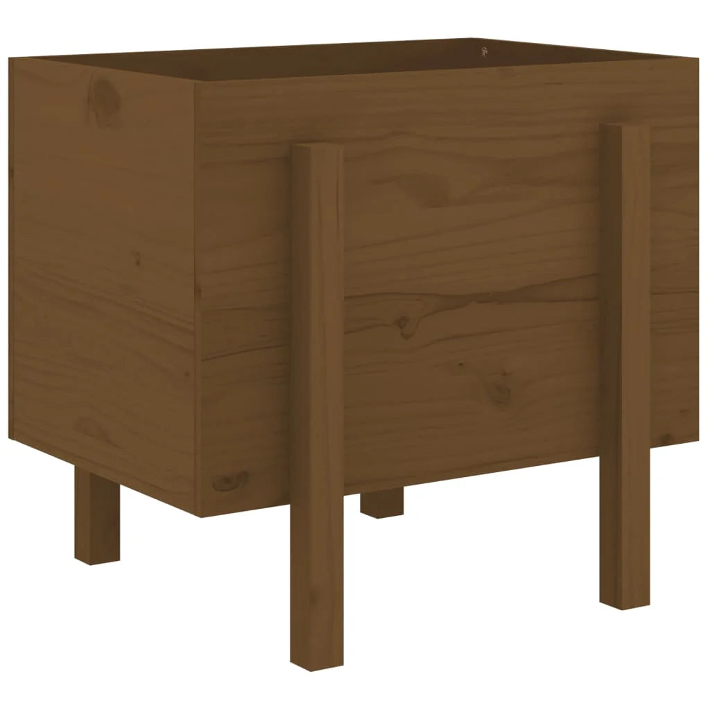 Fioriera rialzata per piante fiori terrazza giardino 62 x 50 x 57 cm legno massello di pino marrone 02_0037763