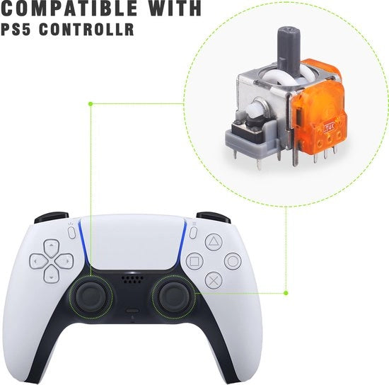 Joystick effetto Hall - Joystick analogico - Sostituzione - Adatto per PS5 - Set a 2 pezzi