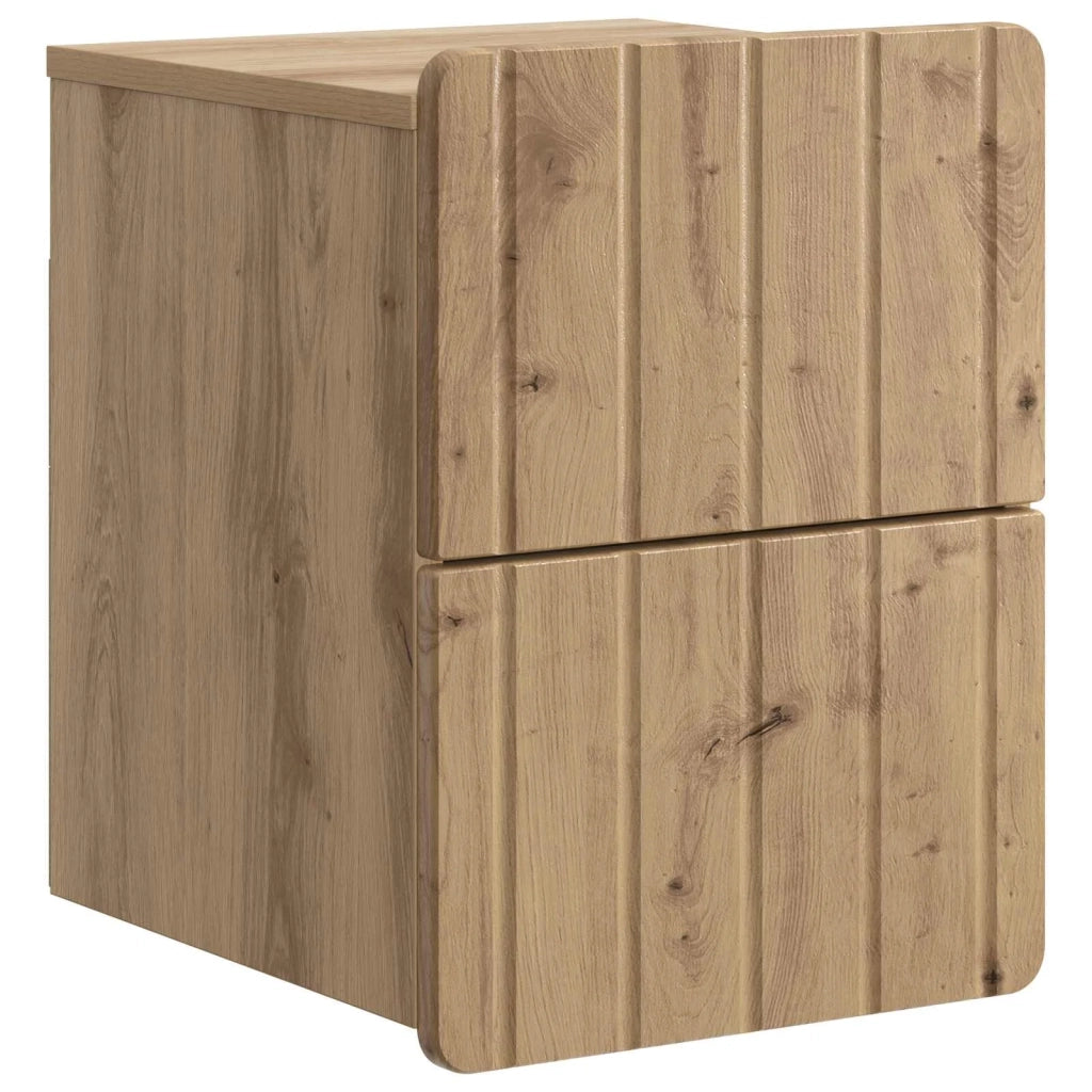 Mobiletto da notte a muro con cassetto 2 pcs Rovere Artigianale 898314