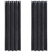 Tende Oscuranti | Tende Blackout 2 pz Grigio scuro 140 x 245 cm Velluto