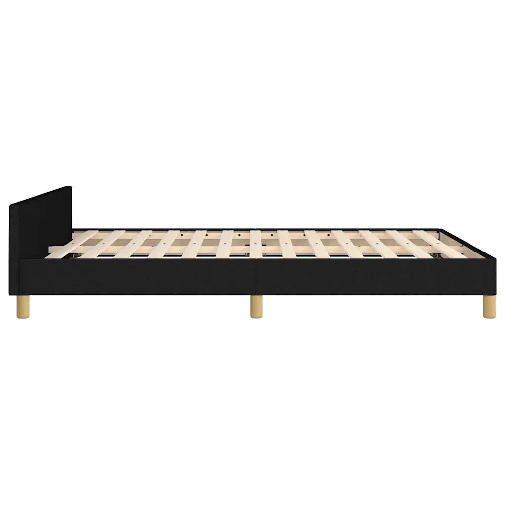 Giroletto senza Materasso-Struttura Letto Nero 140x190 cm in Tessuto 414876