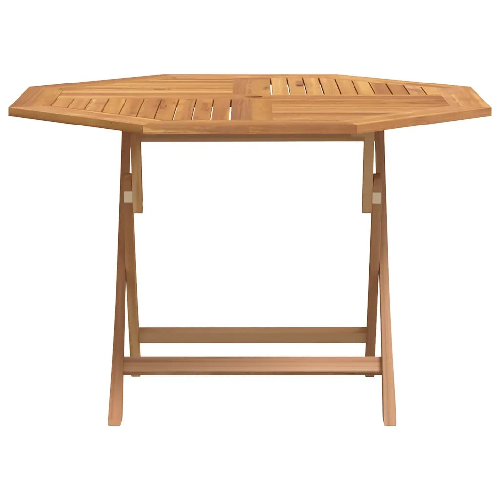 Tavolo da Giardino | Tavolino da esterno Pieghevole Grigio 110x110x75cm Massello Teak