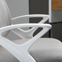 Sedia da Ufficio Basculante in Tessuto a Rete Grigio, Sedia da Scrivania Ergonomica e Girevole con Altezza Regolabile