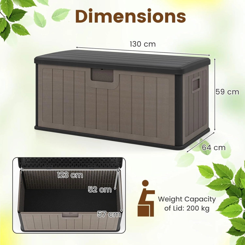 Contenitore per cuscini impermeabile da giardino con coperchio, 378 L, contenitore per cuscini da giardino, balcone, terrazza, piscina, cassapanca da giardino contenitore di stoccaggio outdoor