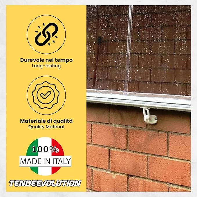 Gancio per Tenda da Sole in Pvc - Occhiello Per Tenda A Caduta Mod. Angolo 90° Colore Nero