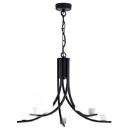 Lampadario nero a catena 5xE27 paralumi bianchi Arthur Jupiter