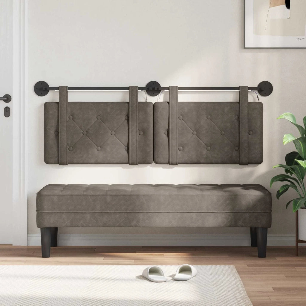 Testiera sospesa Con luce LED Grigio PU Antico 3424162
