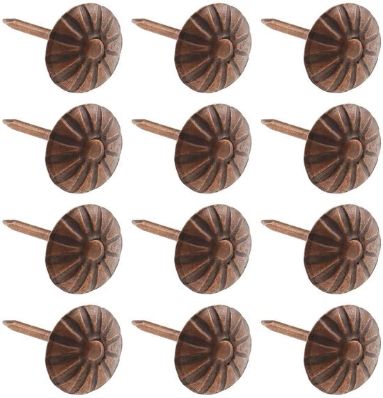 Nageli Decorativi 100 Pezzi - Nageli per Mobili Antichi - Decorazione Retro - Rame - 11 x 16 mm - Metallo Duraturo - Spighe per Mobili