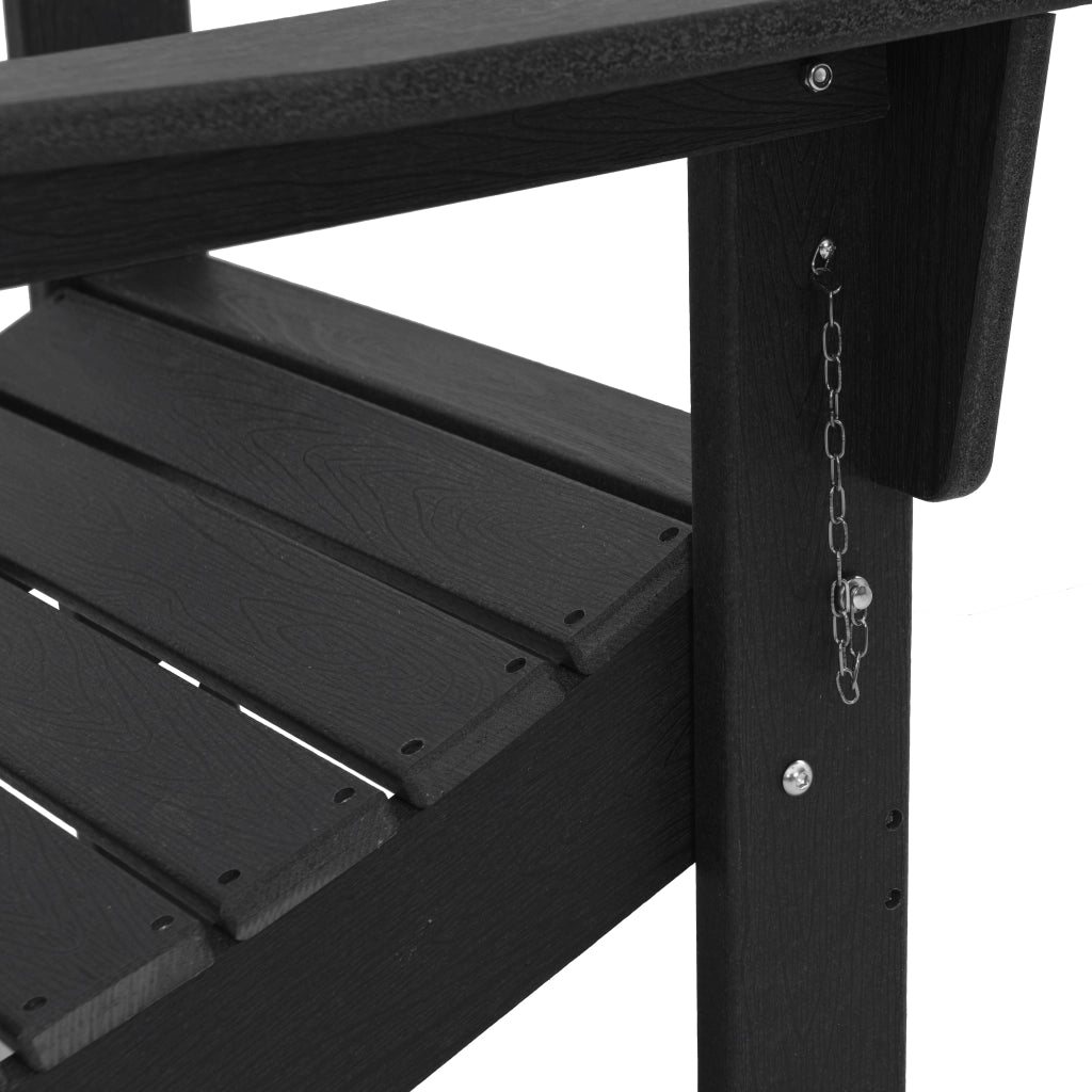 Sedie Adirondack Pieghevoli  2 pz Nero 74.5x80.5x90 cm HDPE