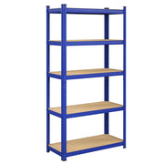 Scaffalatura metallica per carichi pesanti 200 x 100 x 50 cm 5 ripiani portata totale 875 kg (175 kg/ripiano) ripiani regolabili per garage/cantina blu 12_0002716