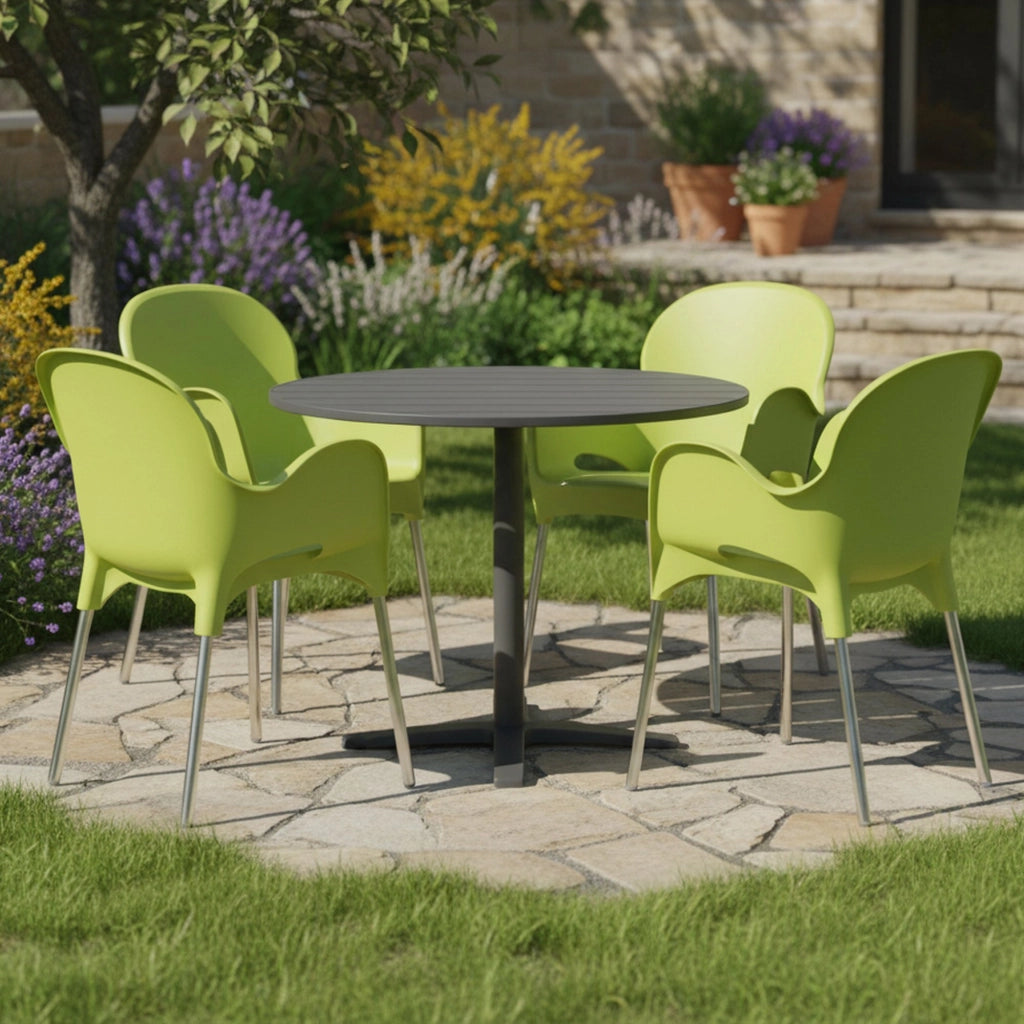 Raimund, Sedia da Esterno 4 Sedie Made in Italy, Verde