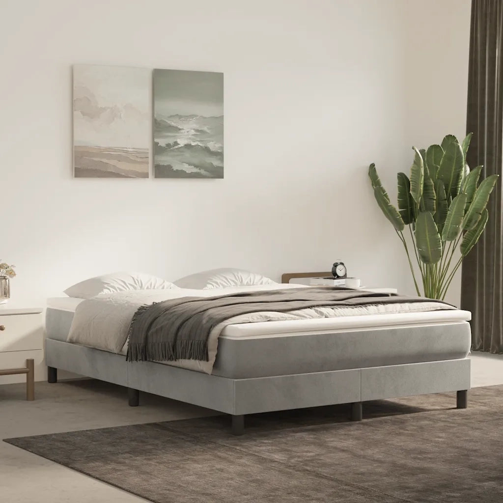 Materasso a Molle-Materasso per letto Grigio Chiaro 120x210x20 cm in Velluto