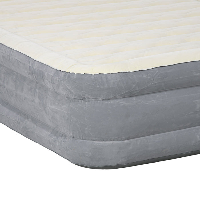 Materasso Gonfiabile Singolo con Pompa di Gonfiaggio Inclusa e Borsa 92x203x46 cm Beige