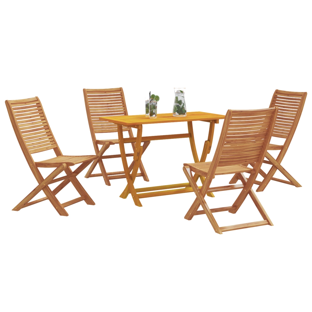 Set da Pranzo da Giardino in 5 Pezzi Legno Massello di Acacia