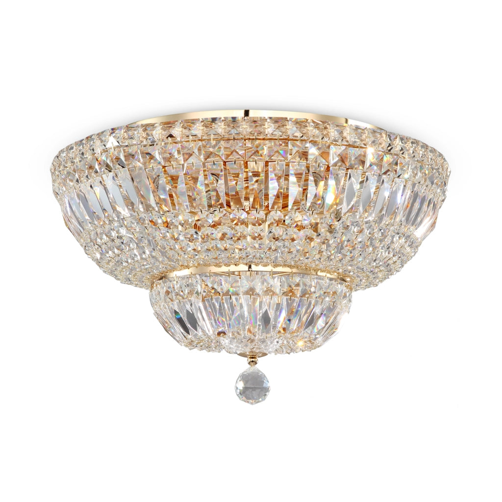 Maytoni Plafoniera contemporanea Basfor 12 luci E14 oro metallo cristalli
