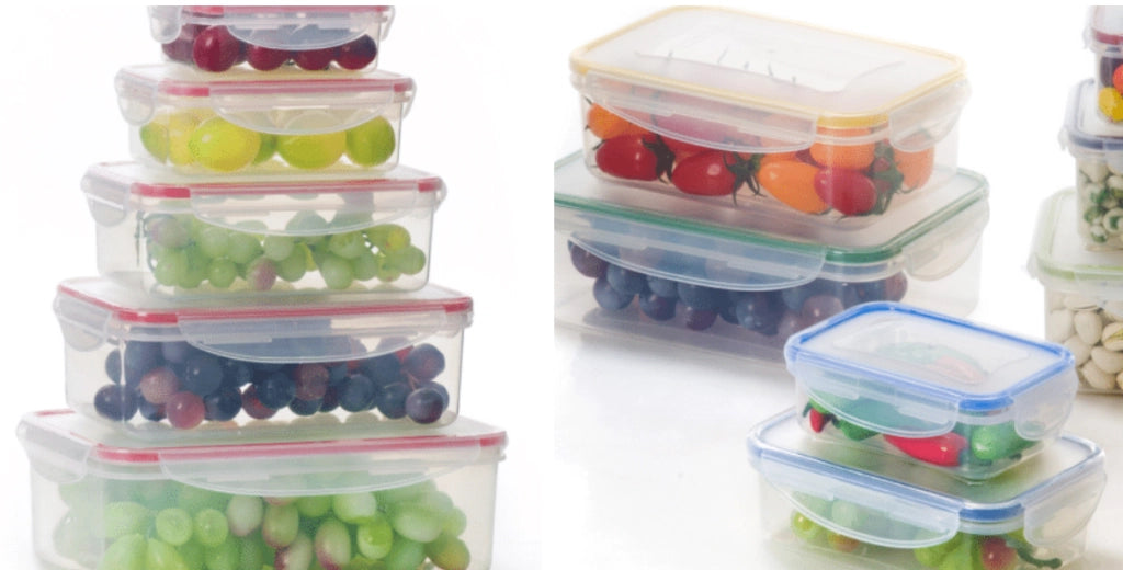 CONTENITORE RETTANGOLARE IN PLASTICA SET 'SUPERLOCK' kit 3 pezzi - lt 0,5 / 1,0 / 1,5  - ECOPLAST