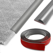 Tappeto adesivo per bordi, nastro PVC per pavimento per passaggio da tappeto a pavimento in legno, ideale per le zone di transizione davanti alle porte e alle scale (Grigio)