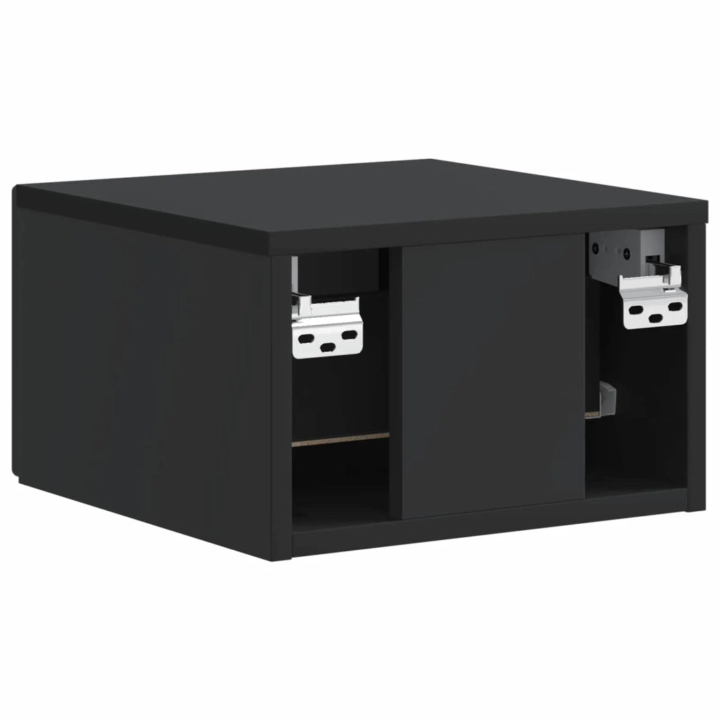 Mobiletto da notte a muro con cassetto Nero 33 x 34,5 x 20 cm 898087
