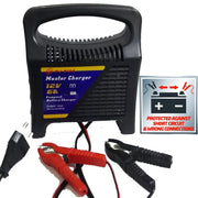 Trade Shop - Caricabatterie Batteria Piombo Per Moto Scooter Con Voltaggio Da 12v 6 Ampere -