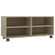Mobile TV | Armadietto TV | Mobile Porta TV con Ruote Rovere Sonoma 90x35x35 cm Legno Multistrato