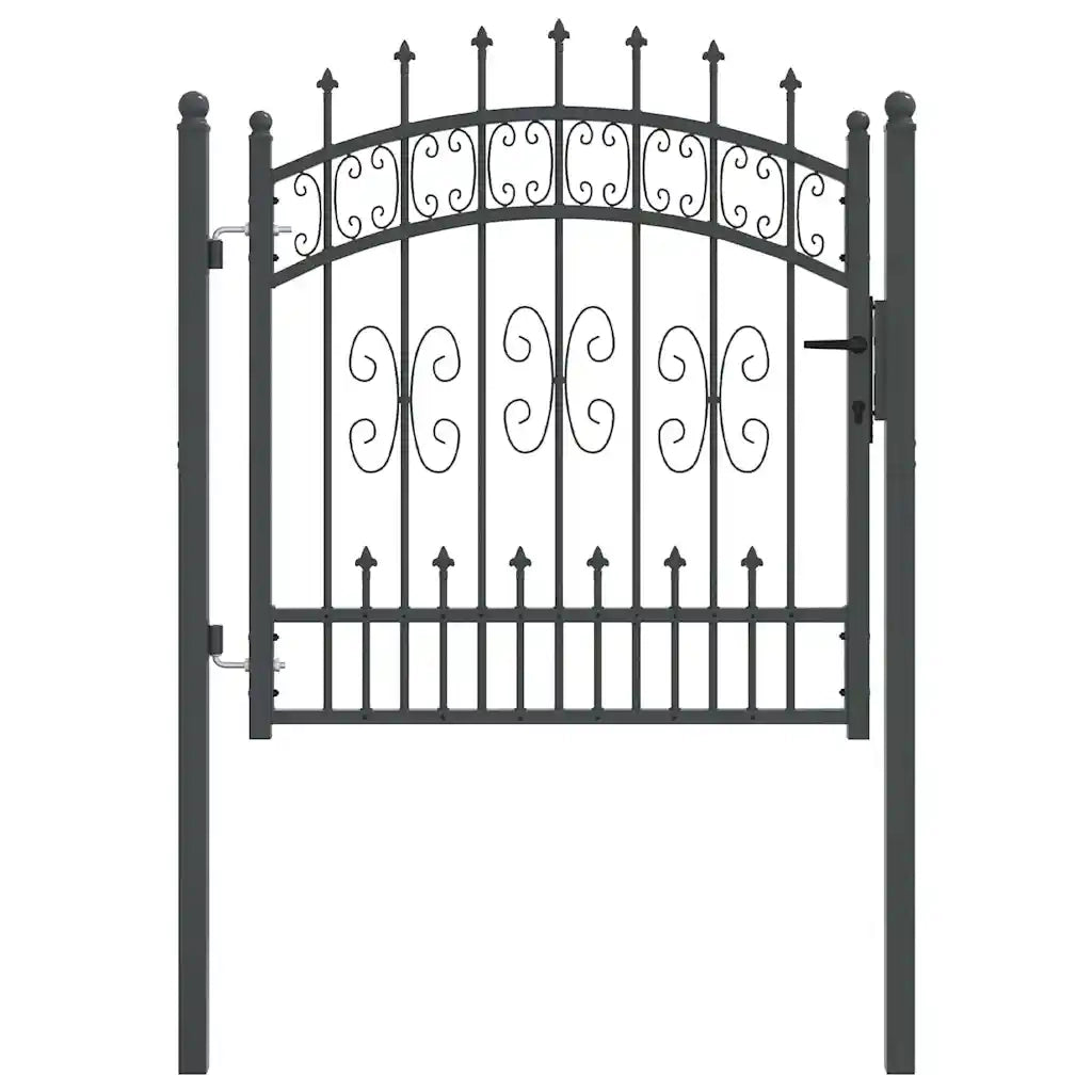 Cancello con Punta a Lancia KAMPEN 103 x 100 cm Acciaio Grigio