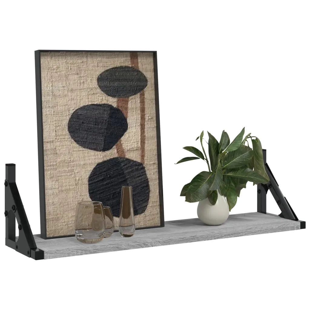 Mensole da Parete 2pz Grigio Sonoma 60x15x15,5 cm 836326