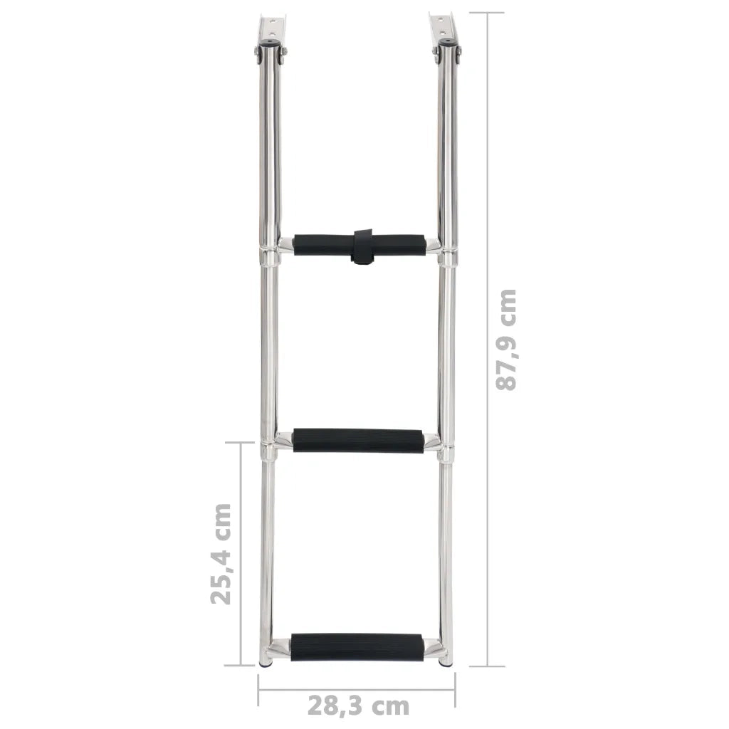 Scaletta di Imbarco Pieghevole a 3 Gradini in Acciaio Inox 92374