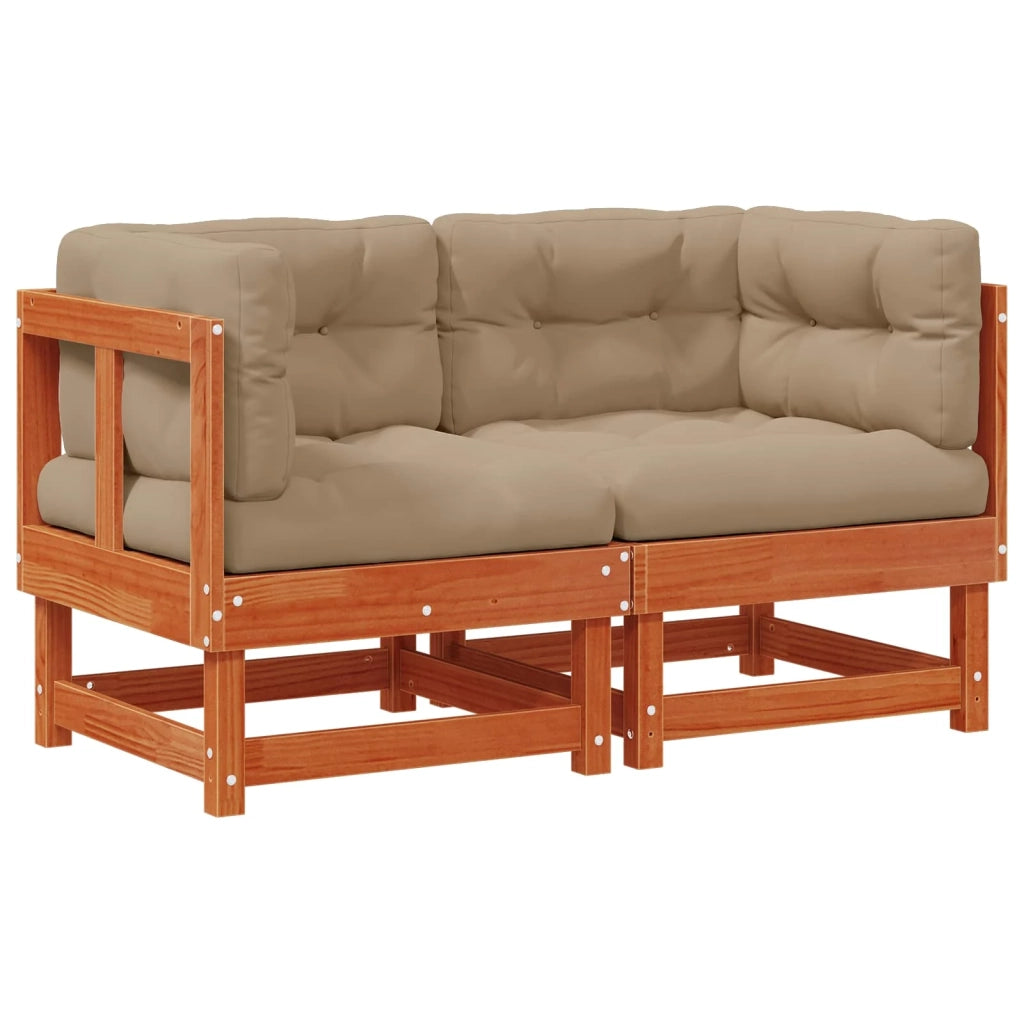 2 pz Divano Angolare da Giardino-Sofa da giardino Legno di pino massiccio