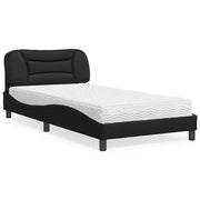 Letto con Materasso Hvar Nero 100x200 cm in Similpelle