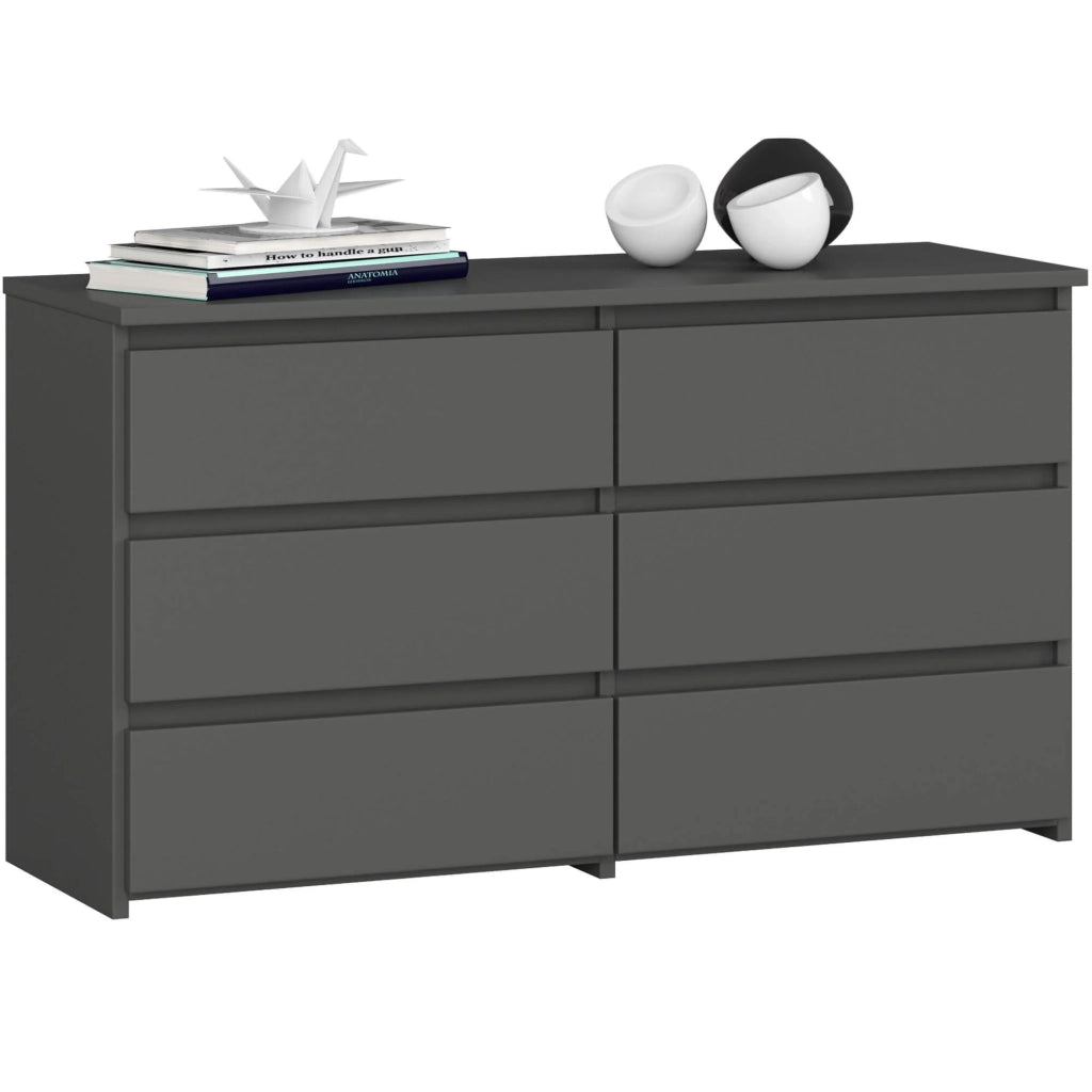 Cassettiera CL100 compatta AKORD Grigia Grafite 100 cm 6 cassetti 100x35x57 cm