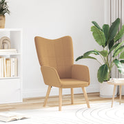 Poltrona Rilassante  Beige in Tessuto Simil Lana Riccia