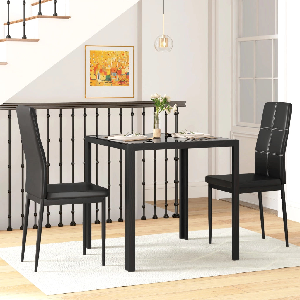 Tavolo da pranzo con sedie Set ¨C zephmum ¨C Nero