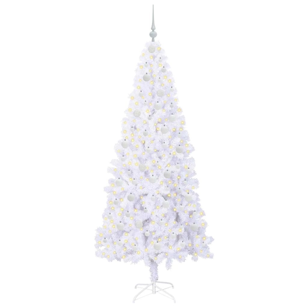 Albero di Natale | Decorazioni natalizie artificiale Bianco 210 cm PVC e Acciaio