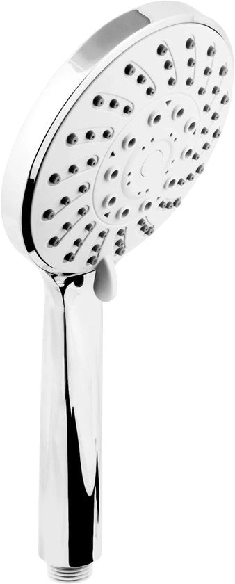 Douchekop a mano "Campana" - 120 mm diametro della testa - verniciato a cromatura - 5 tipi di getto: normale, morbido & getto di massaaggio - anticalcare e dispositivo a risparmio d'acqua / Douchekop ECO per doccia e vasca / TECB3413