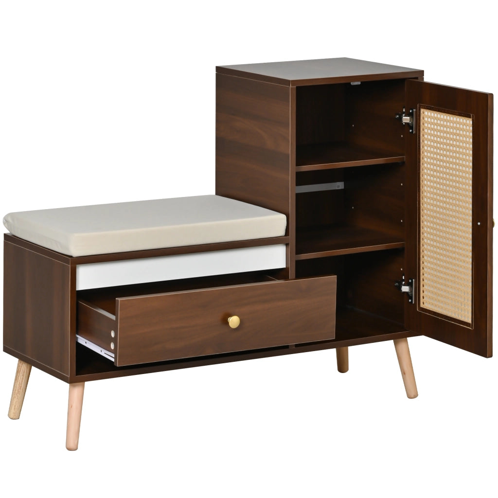 Scarpiera con Panca e Cuscino ¨C Xylo ¨C Rattan, Cassetti, Ante, Ripiani, Ingresso