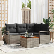 Set Divano da Giardino con cuscino 5 pcs Grigio polyrattan 3347699