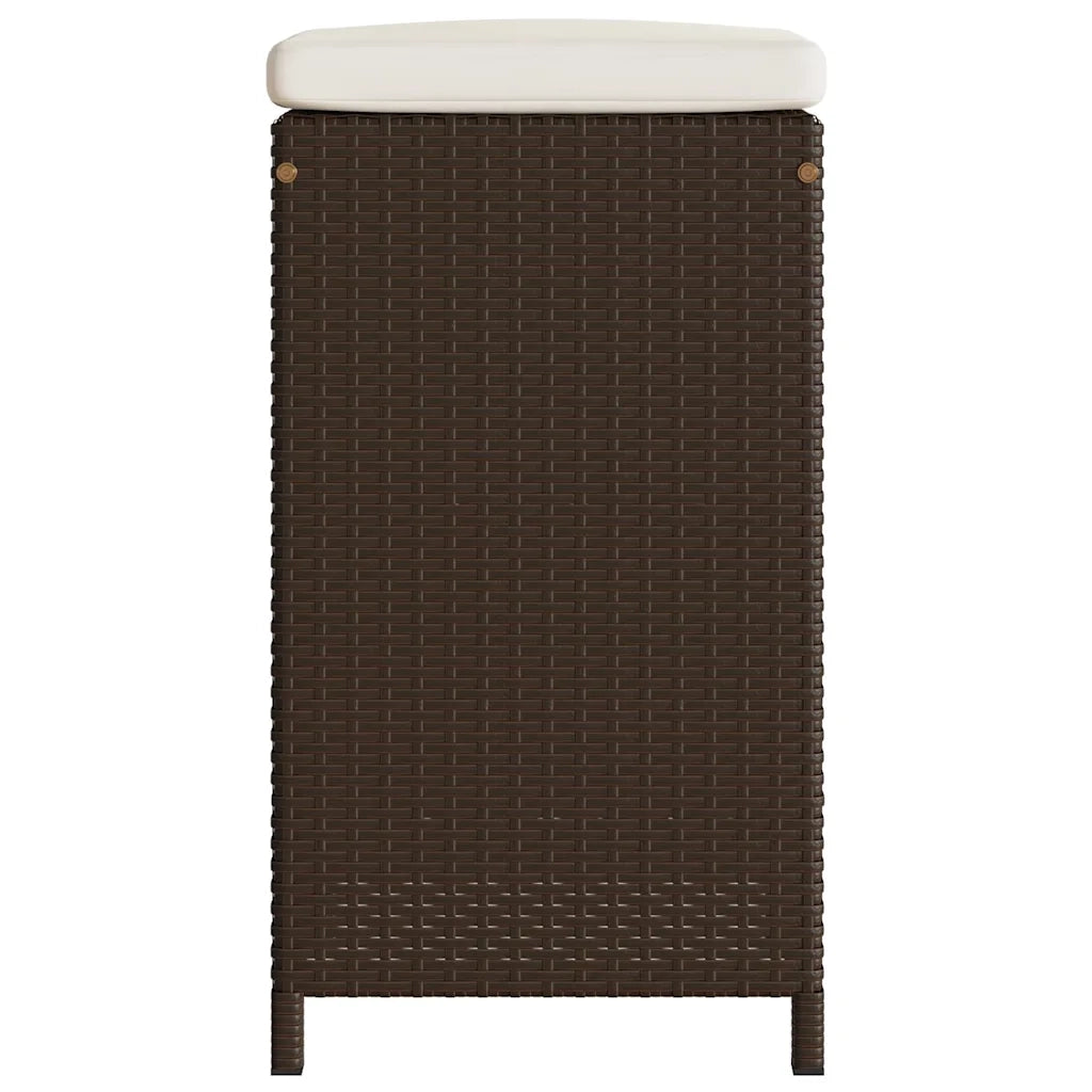 Sgabelli Bar da Giardino con Cuscini 6 pz Marroni in Polyrattan CFW1601602