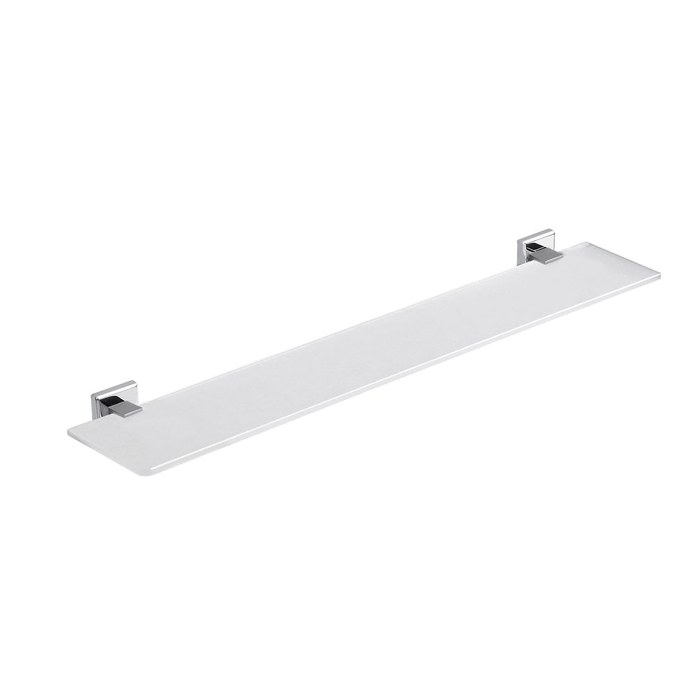 Mensola bagno 57cm Gedy con ripiano vetro satinato e supporti in accio inox cromato | Colorado