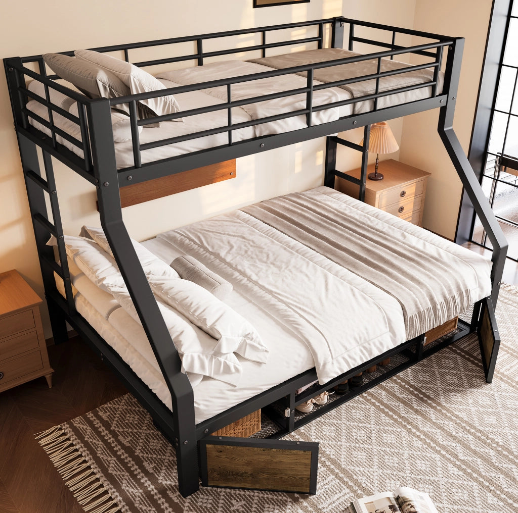 Letto a castello con scarpiera e vani contenitivi 90x200 cm / 140x200 cm