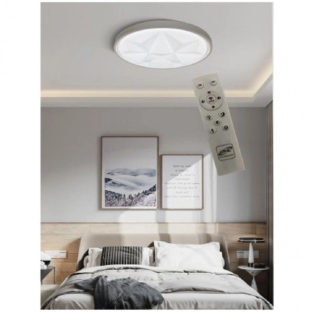 Trade Shop - Plafoniera Smart Diamond Led 60w Dimmerabile Moderno Tondo Luce 6500k 4000k -
