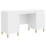 Scrivania Bianco Lucido 142,5 x 50 x 75 cm Legno ingegnerizzato