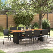 Set da Pranzo per Giardino 9 pcs Nero polyrattan 3365420