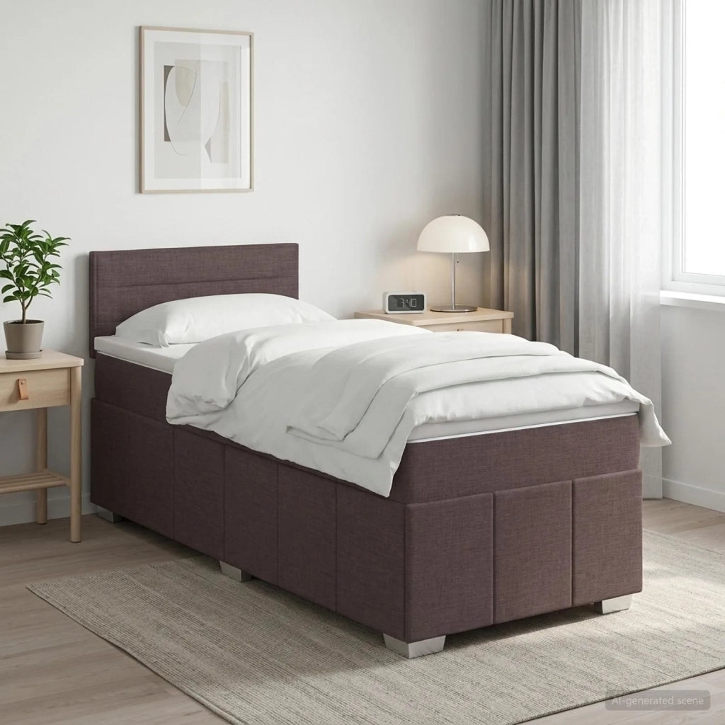 Letto box spring con materasso Marrone Scuro 90 x 200 cm 3451118
