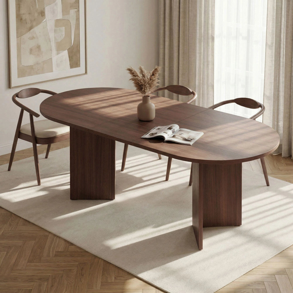 Noba, Tavolo Allungabile Allungabile, 160x90x75h cm Marrone Noce