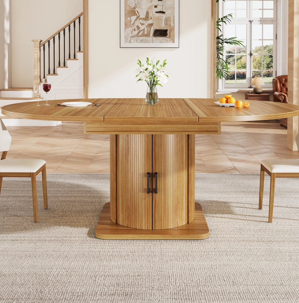 Tavolo estensibile multifunzione in MDF nero-marrone 118-158 cm