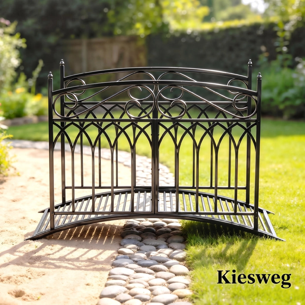 Ponte da Giardino Decorativo ¨C Xylo ¨C Metallo Nero Stile Barocco 91cm