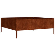 Fioriera | Cassetta per fiori | Vaso Rialzata da Giardino 100x100x41 cm in Acciaio Corten