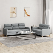 Set di Divani 2 pz con Cuscini Grigio Chiaro in Tessutocod mxl 82764